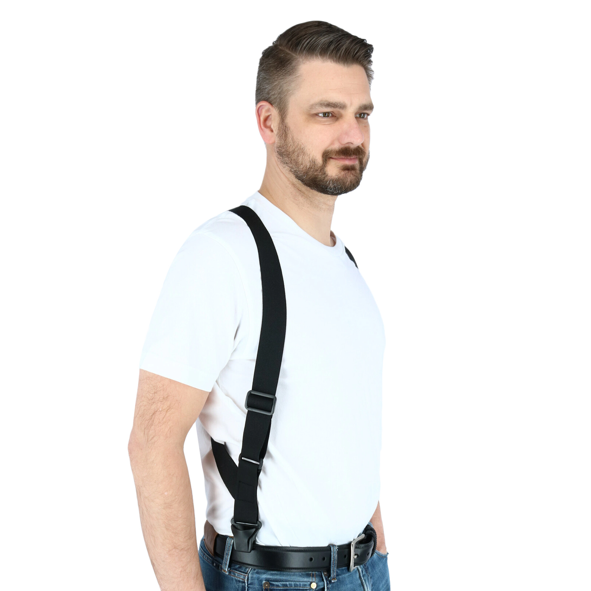 CTM Men's Elastic Side Plastic Clip TSA Compliant Airport Suspenders