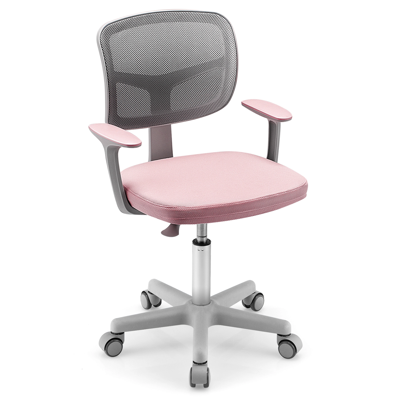SUGIFT Ergonomic Adjustable Kids Desk Chair with Armrests 330-Lb Capacity 31.5-36-in Height Pink