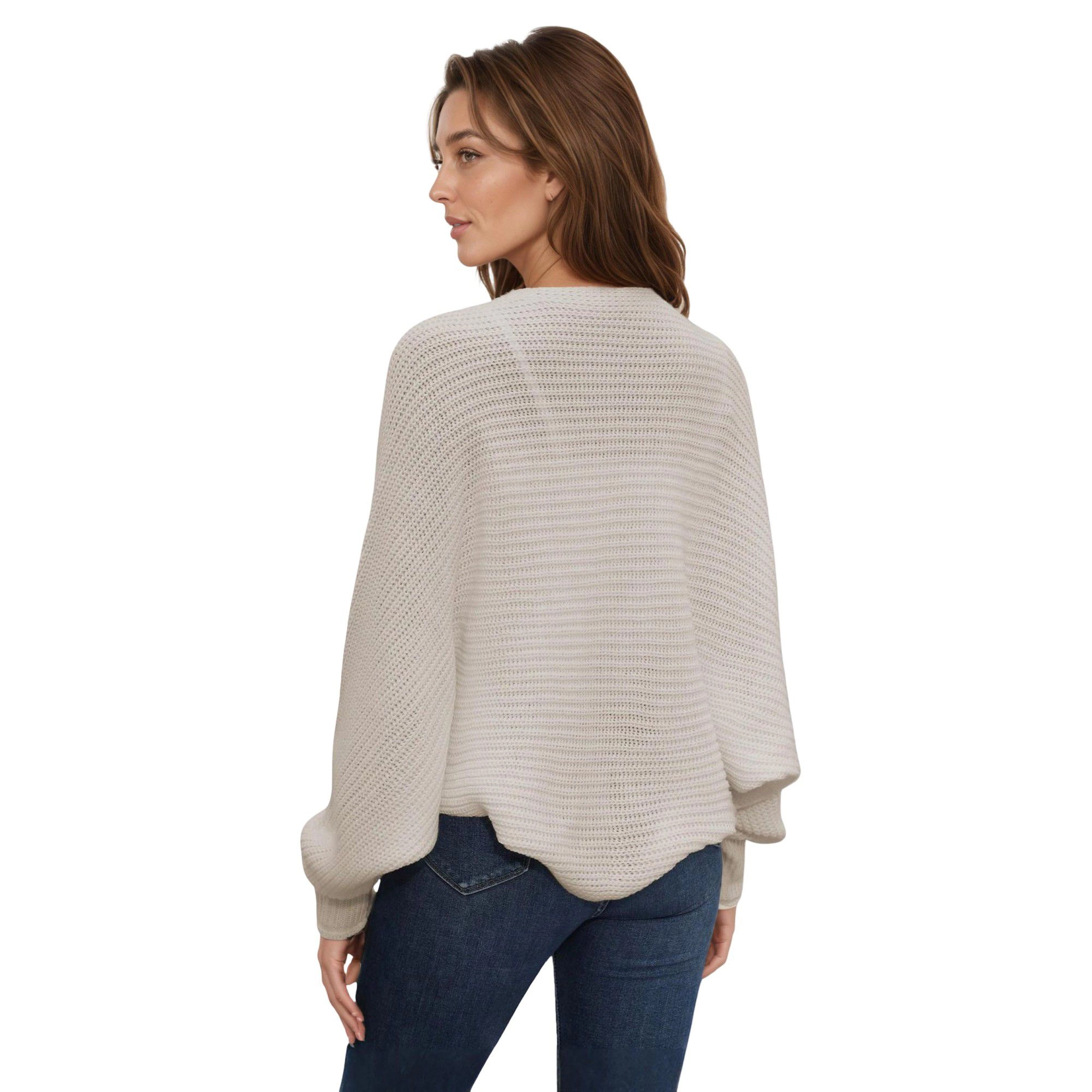 Anna-Kaci Women's Open Front Dolman Sleeve Knit Cardigan with Soft Textured Cozy Rib Design and Draped Silhouette
