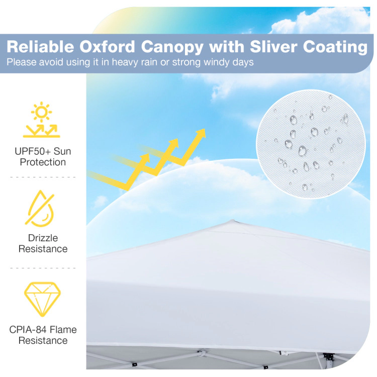 Hivvago 10 x 10 Feet Pop up Canopy Tent with Carrying Bag and 4 Sandbags