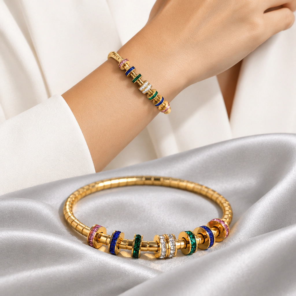 DressAtR Women's 18K Gold Plated Nordic Circle Bracelet