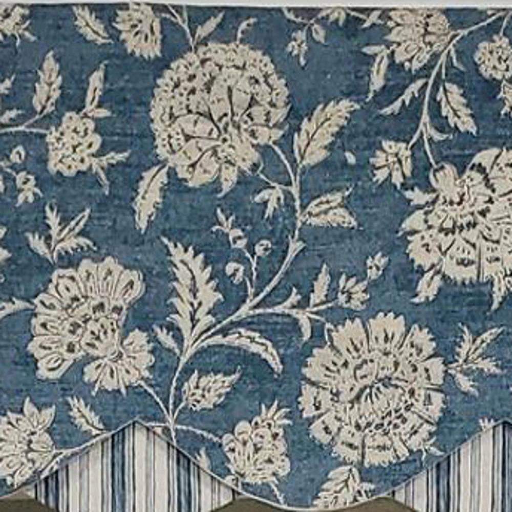 RLF Home Luxurious Modern Design Classic Basanti Petticoat Style Window Valance 50" x 15" Navy