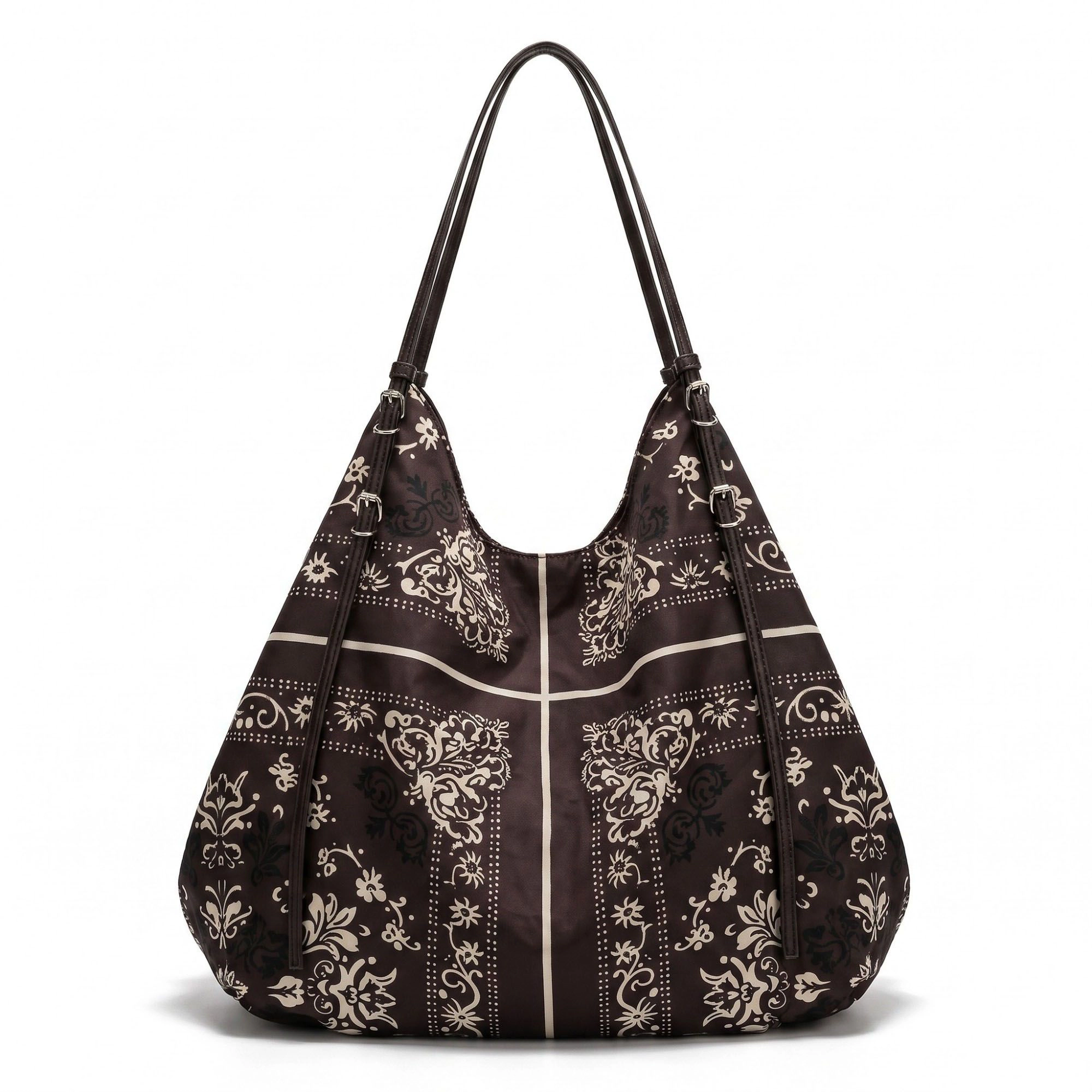 Alilang Women's Oversized Bandana Print Hobo Shoulder Bag with Double Handles