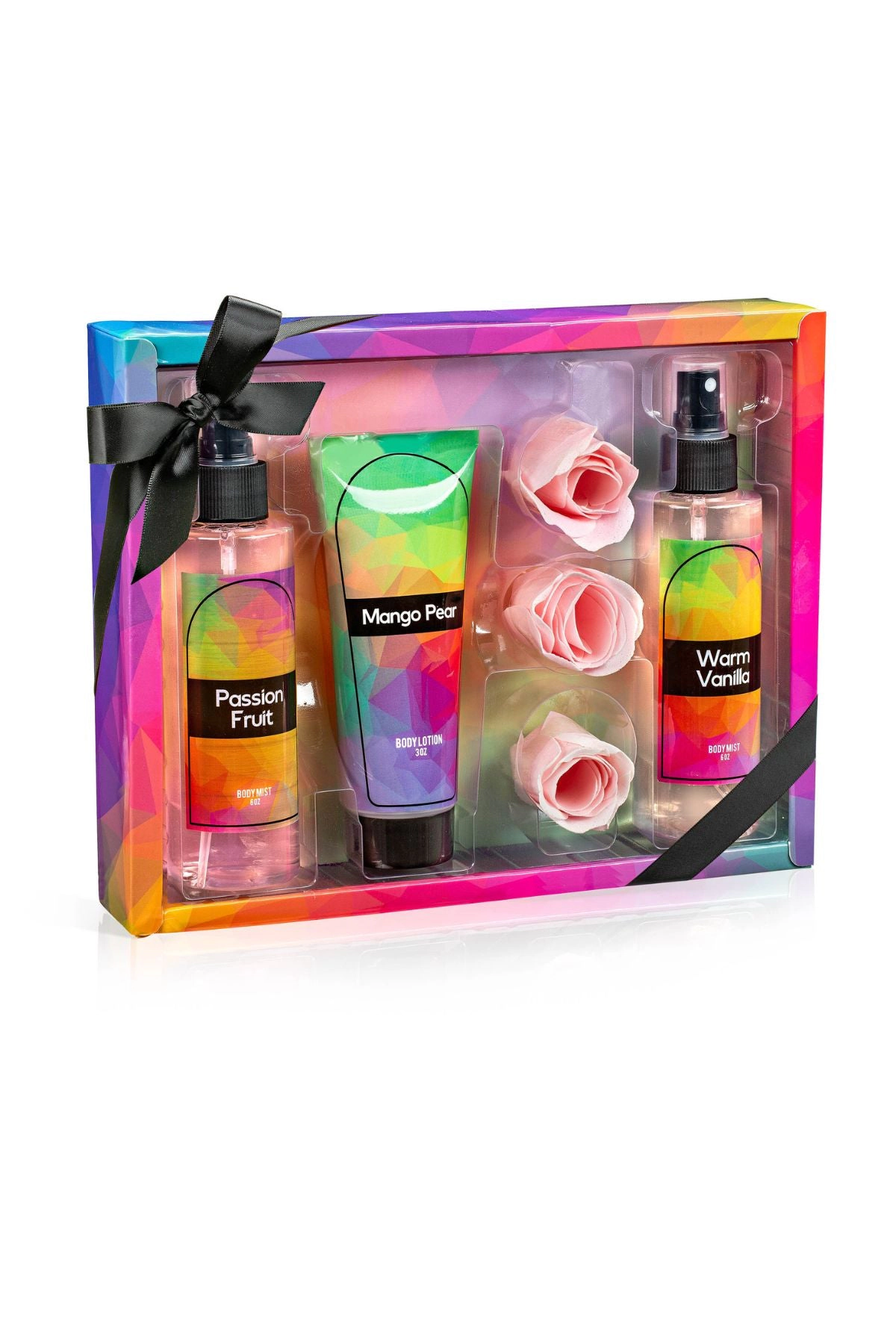 Freida and Joe Women Tropical Passion Fruit, Vanilla, Mango Body Splash Set Valentine's Gift