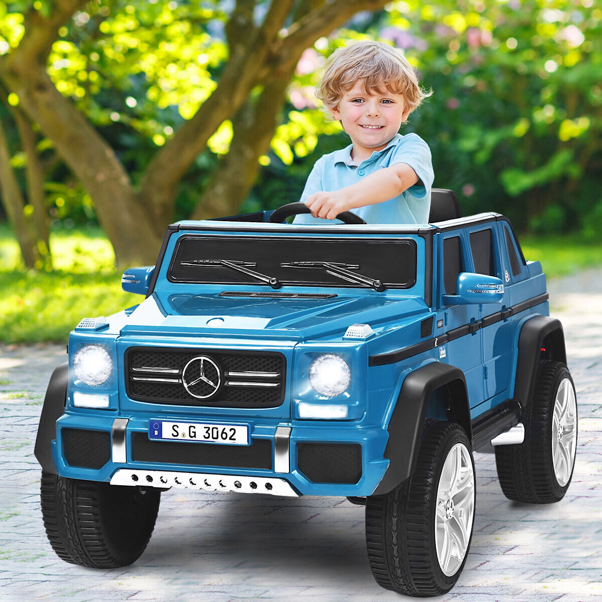 SUGIFT Remote Control Storage Box and Music Kids 12V Licensed Mercedes Benz Ride On Car