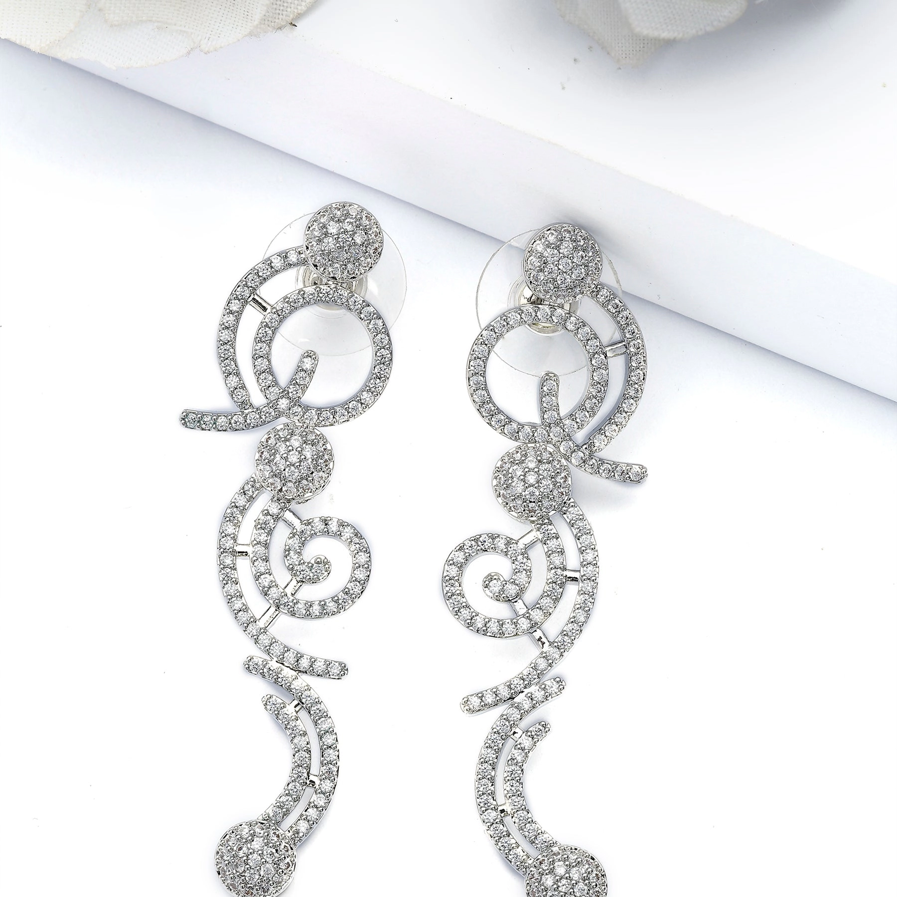 AGP PARIS Womens Classy Swirl Drop Earrings