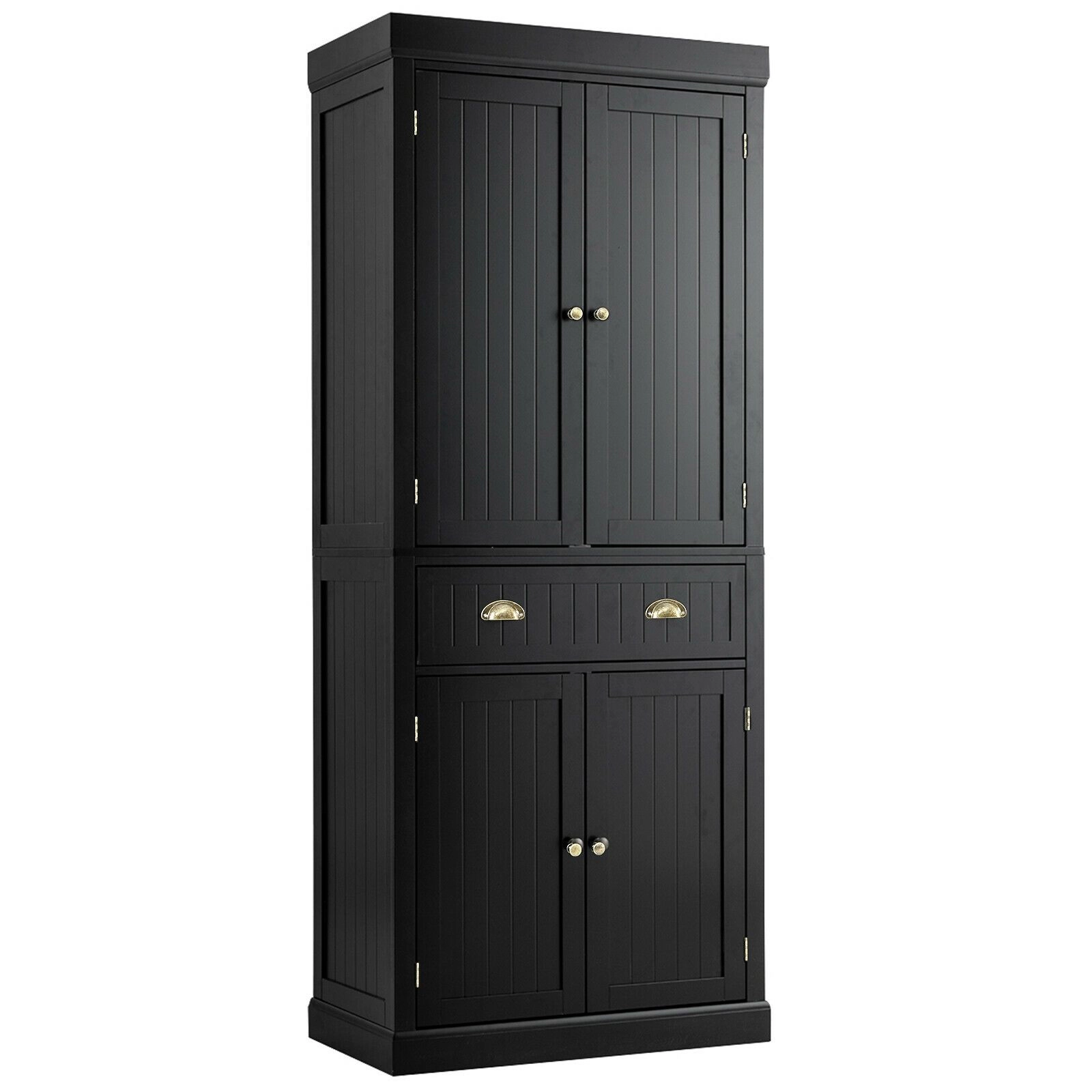 SlickBlue Freestanding Pantry Storage Cabinet with 4 Doors for Kitchen Organization