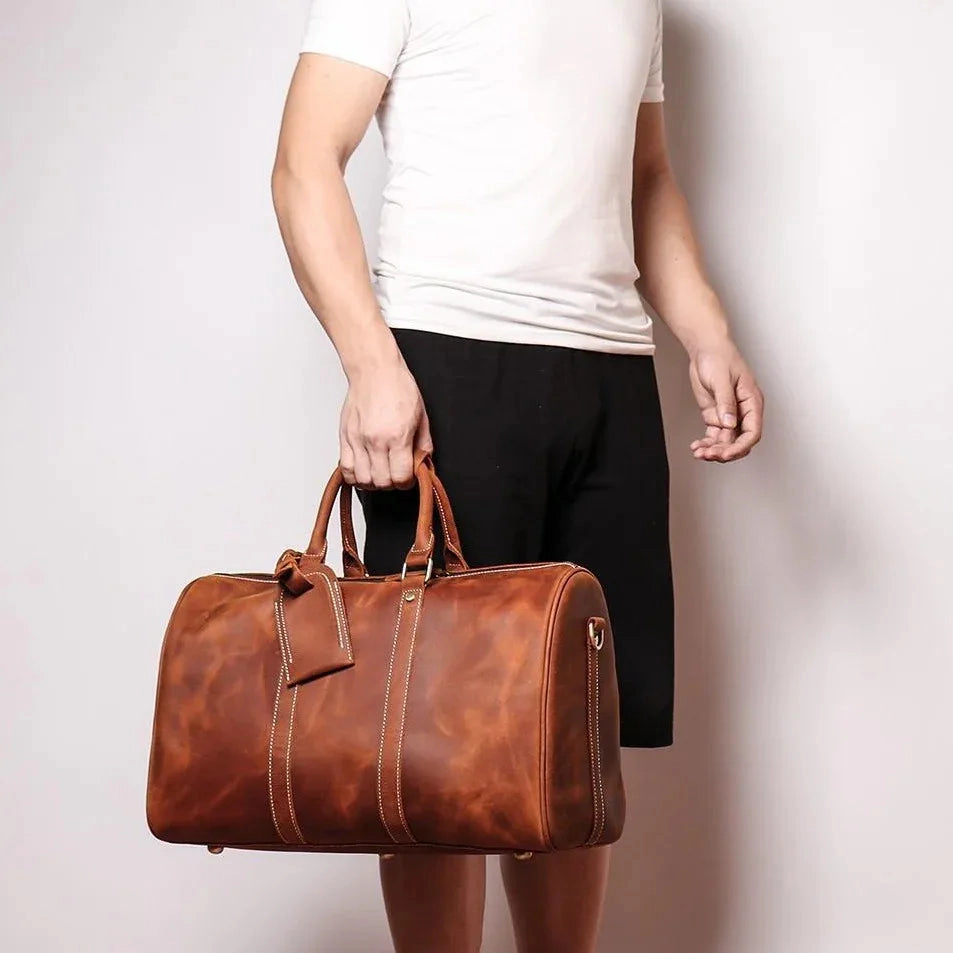 Steel Horse Leather Unisex The Brandt Weekender | Small Leather Duffle Bag
