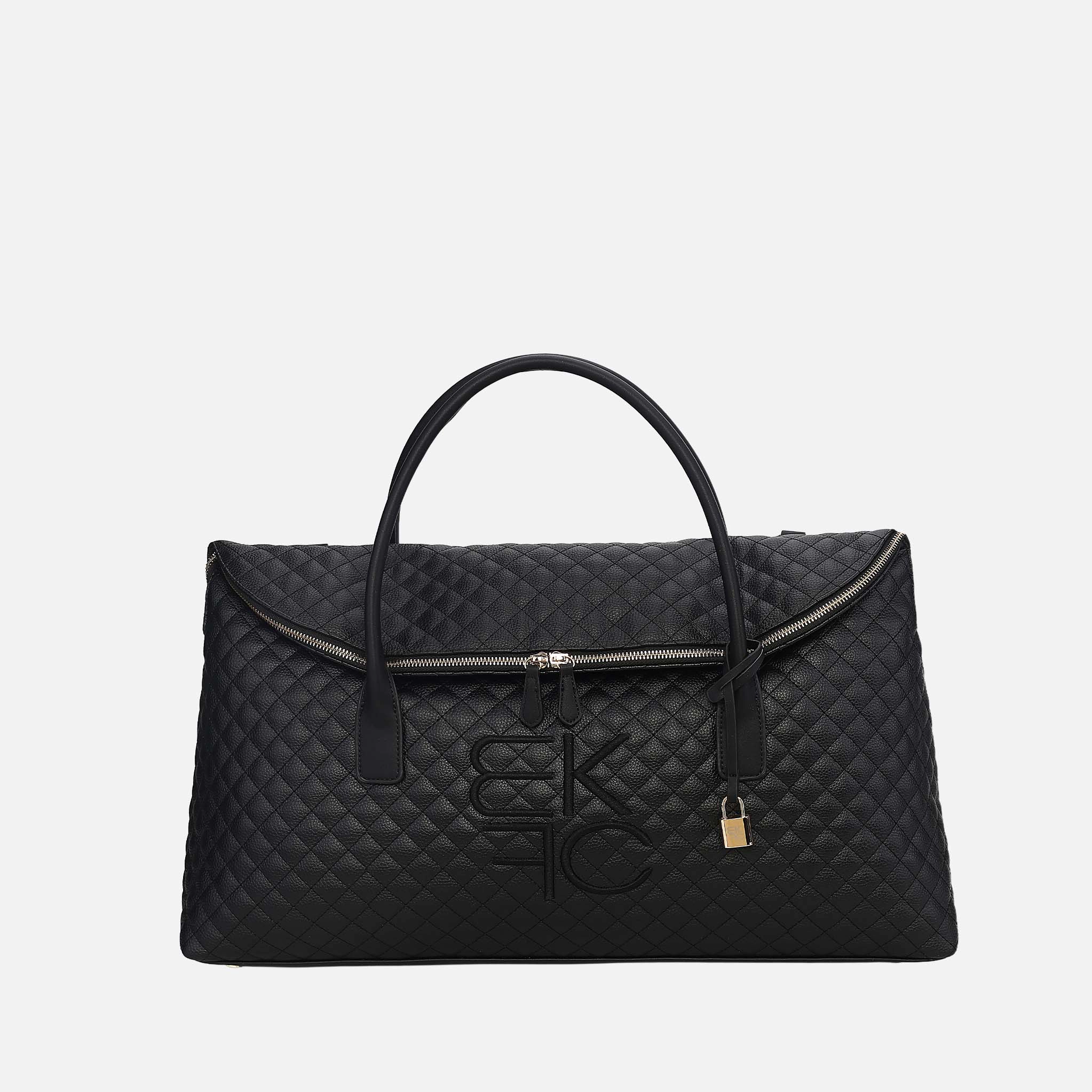 MKF Collection by Mia K Eulalie Quilted Vegan Leather Weekender Duffel Bag