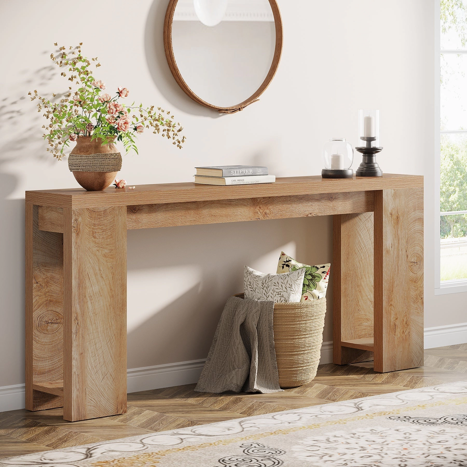 Tribesigns 70.9" Wood Console Table, Farmhouse Sofa Table Entryway