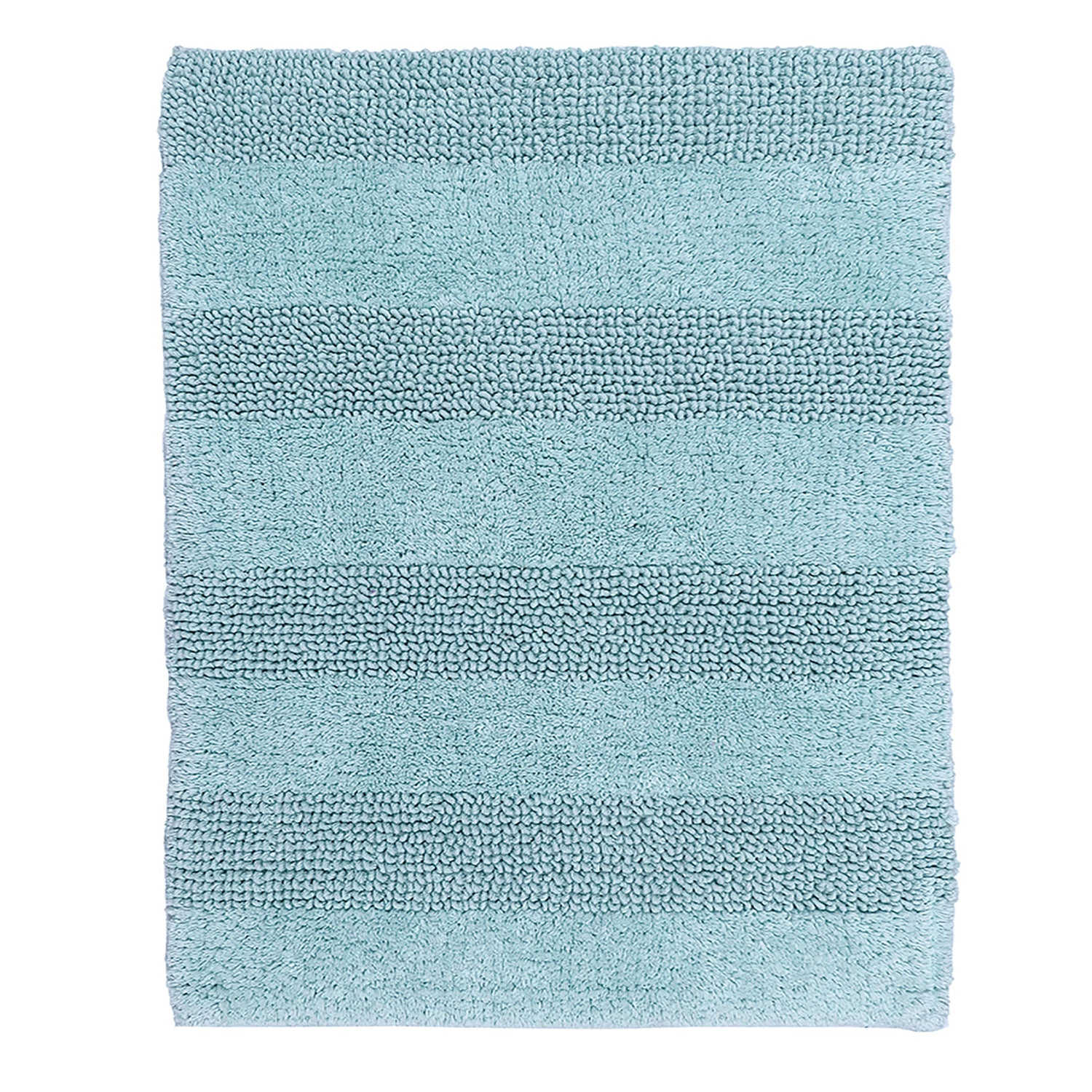 Knightsbridge Stylish And Comfortable All Season Traditional Wide Cut Design Cotton Bath Rug 21 X 34 Light Blue