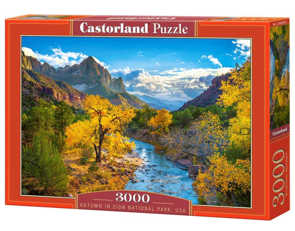 CASTORLAND 3000 Piece Jigsaw Puzzles, Autumn in Zion National Park, Nature and Landscape, USA, C-300624-2