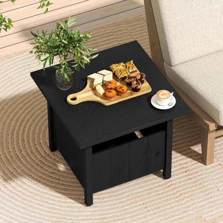 Hivvago Outdoor Side Table With 1.89" Umbrella Hole Patio Umbrella Table Base Stand