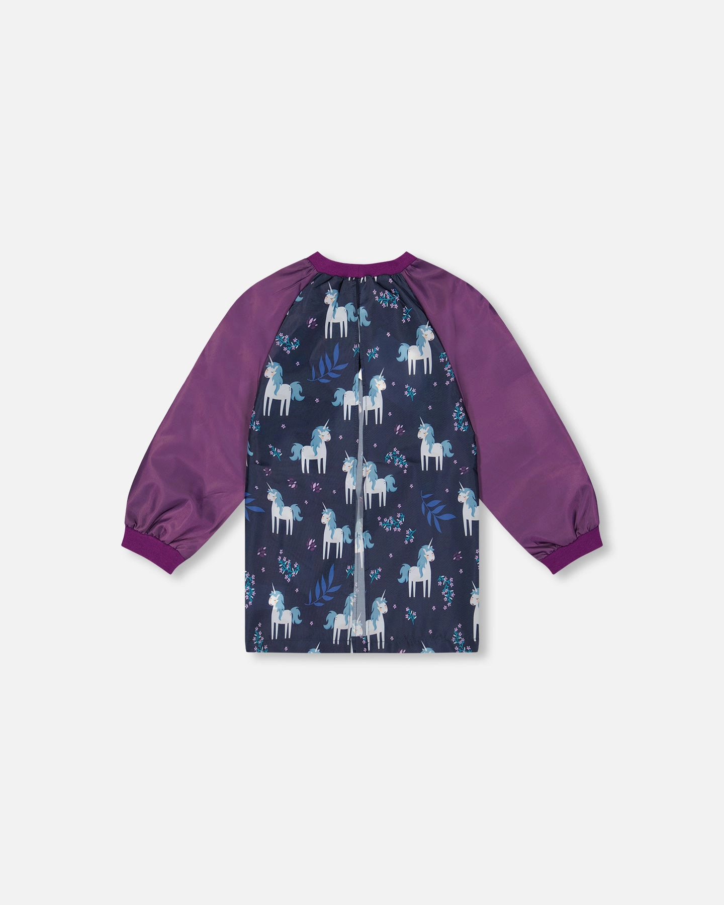 Deux par Deux Girls Water-Resistant Raglan Sleeve Unicorn Print Apron