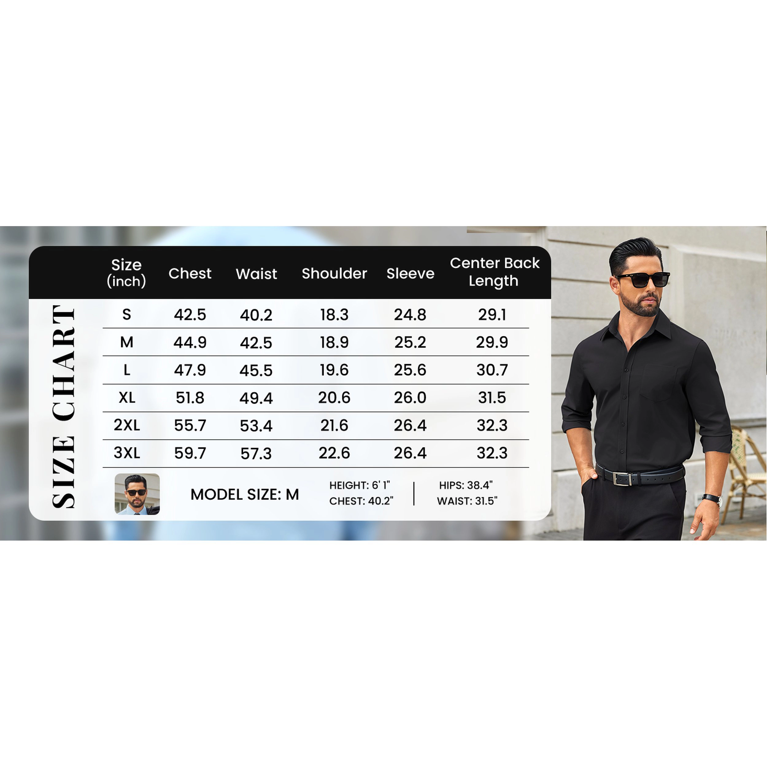 COOFANDY Men's Regular Fit Long Sleeve Collar Neck Dress Shirt