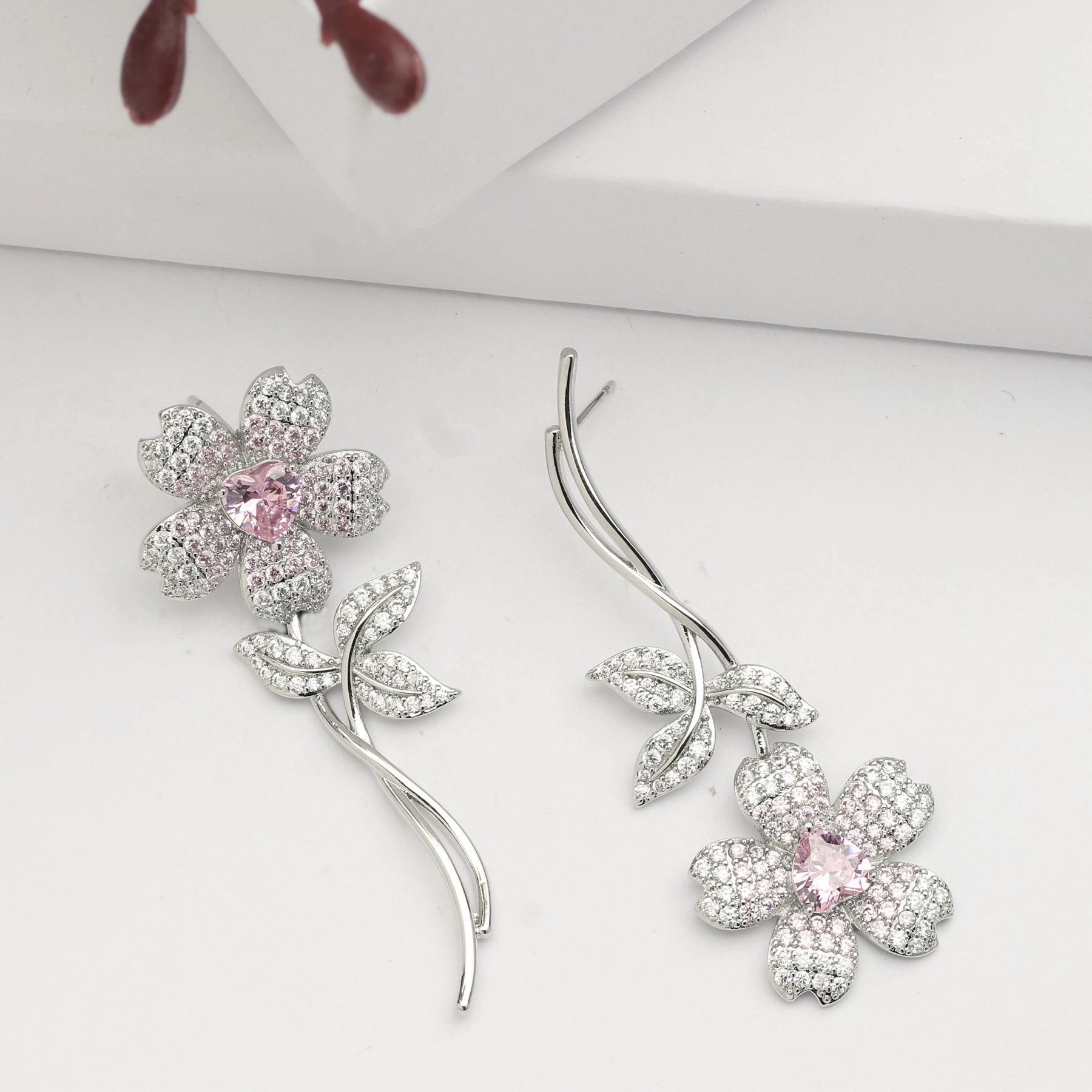 AGP PARIS Womens Diva Modern Daisy Drop Earrings