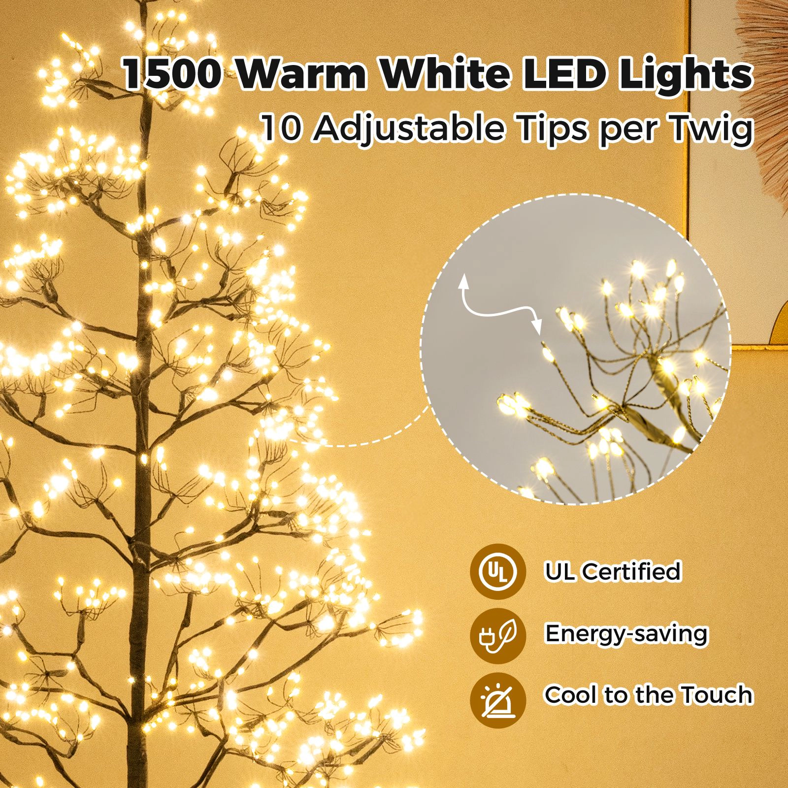 SlickBlue Artificial Lighted Alpine Tree with Dense Branch Tips and Weighted Base