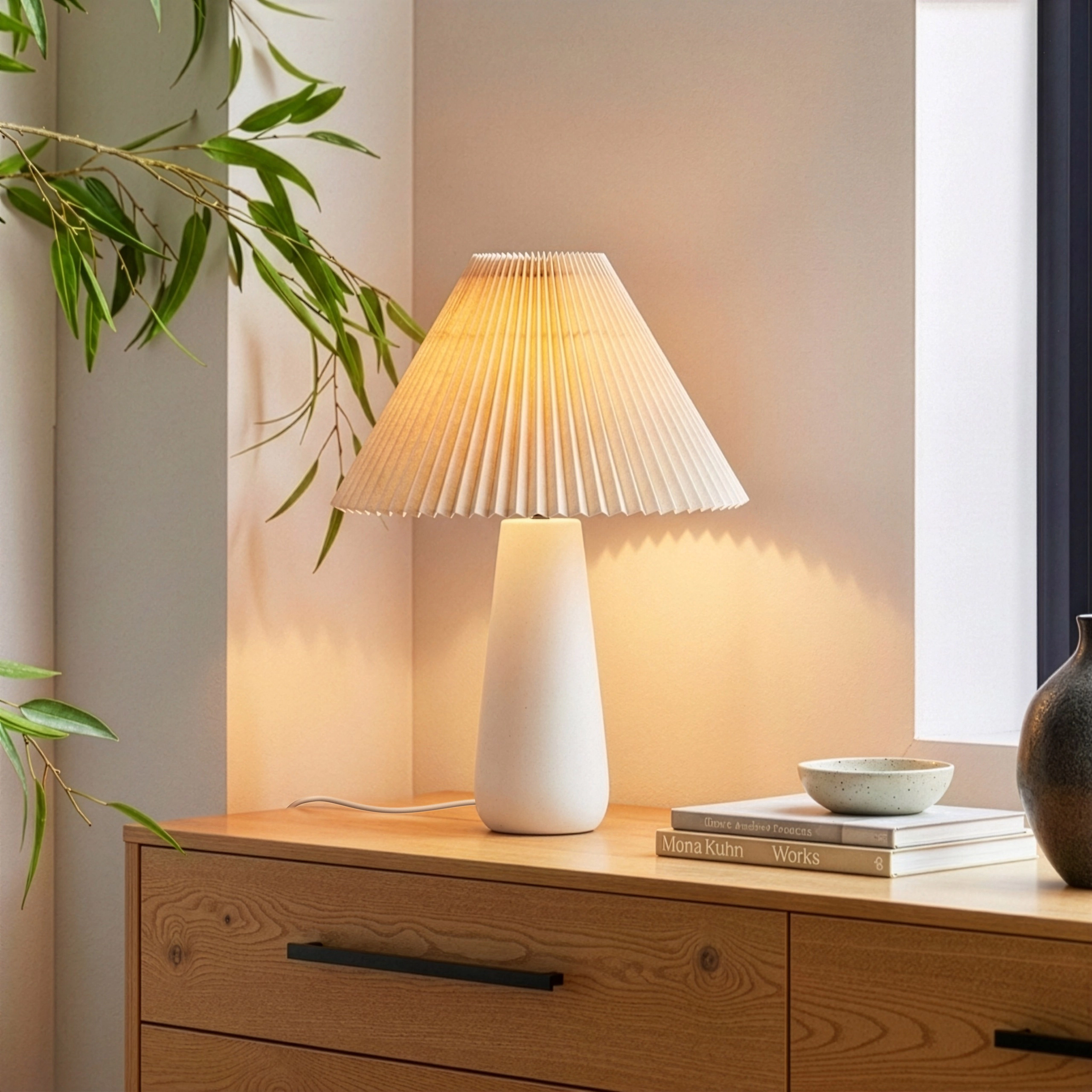 Brightech Gwen Pleated LED Table Lamp