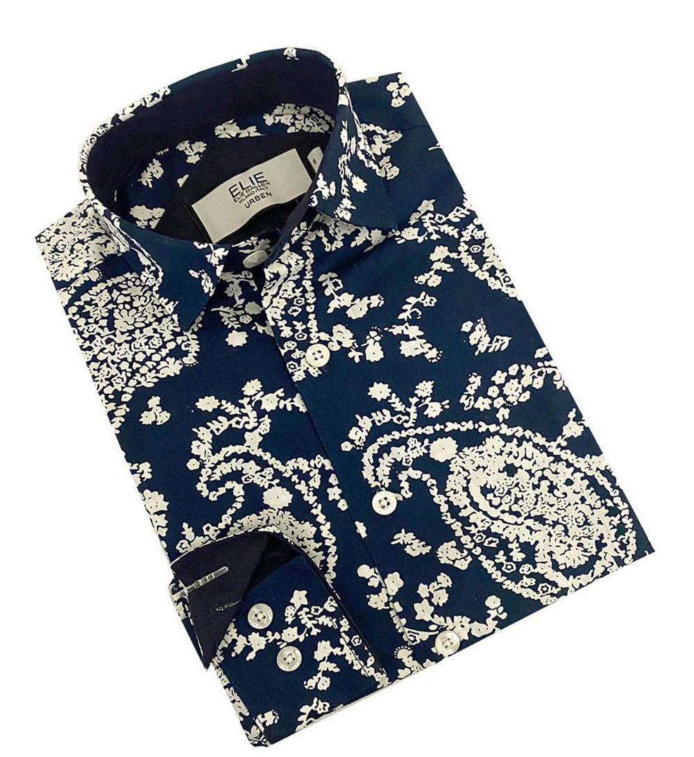 Elie Balleh Boys Slim Fit Paisley Button Down Shirt