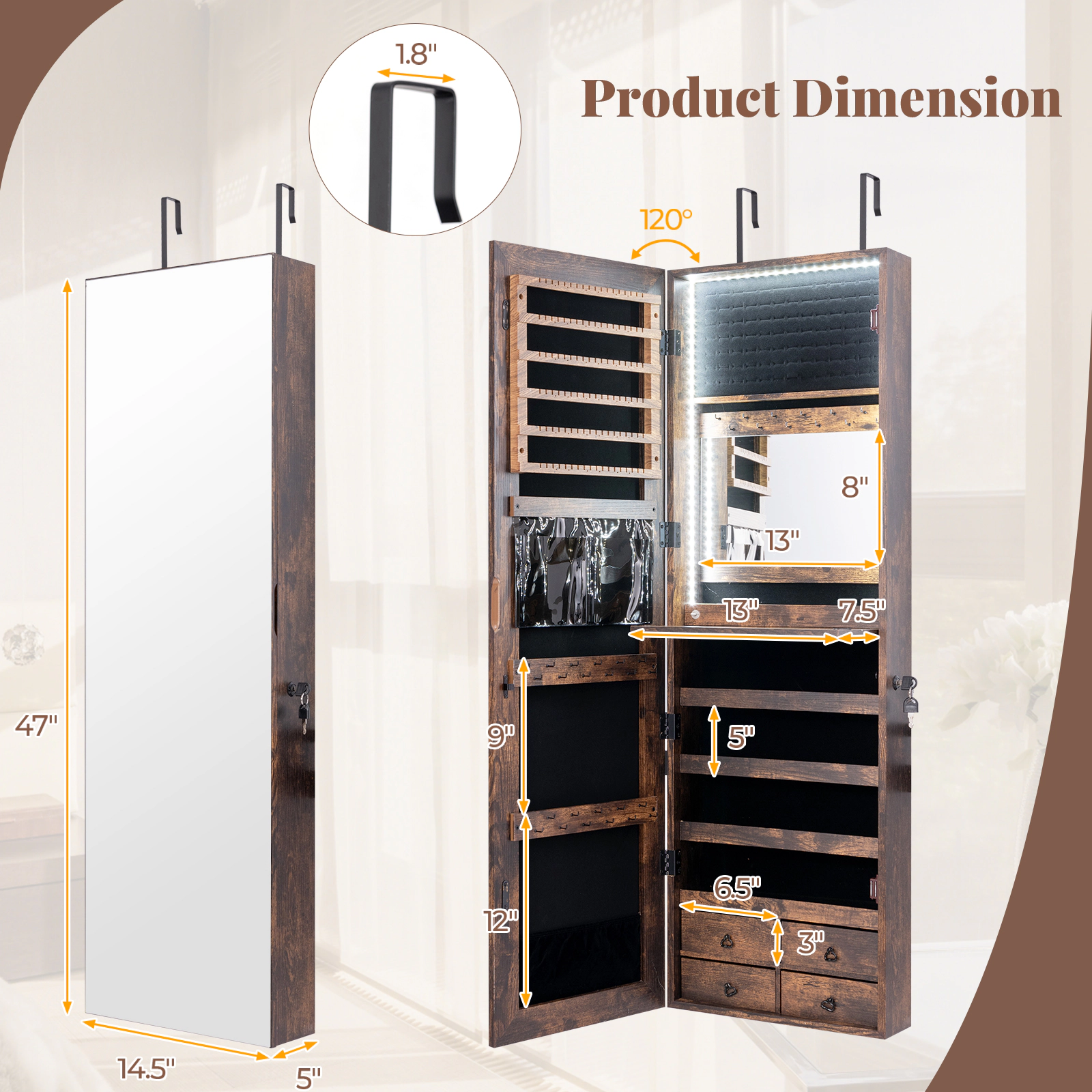 Hivvago Multipurpose Storage Cabinet with 4 Drawers
