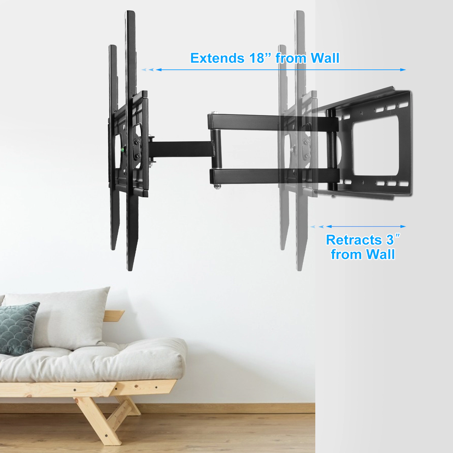 GBruno Full Motion TV Wall Mount For 37-70 Inch TVs