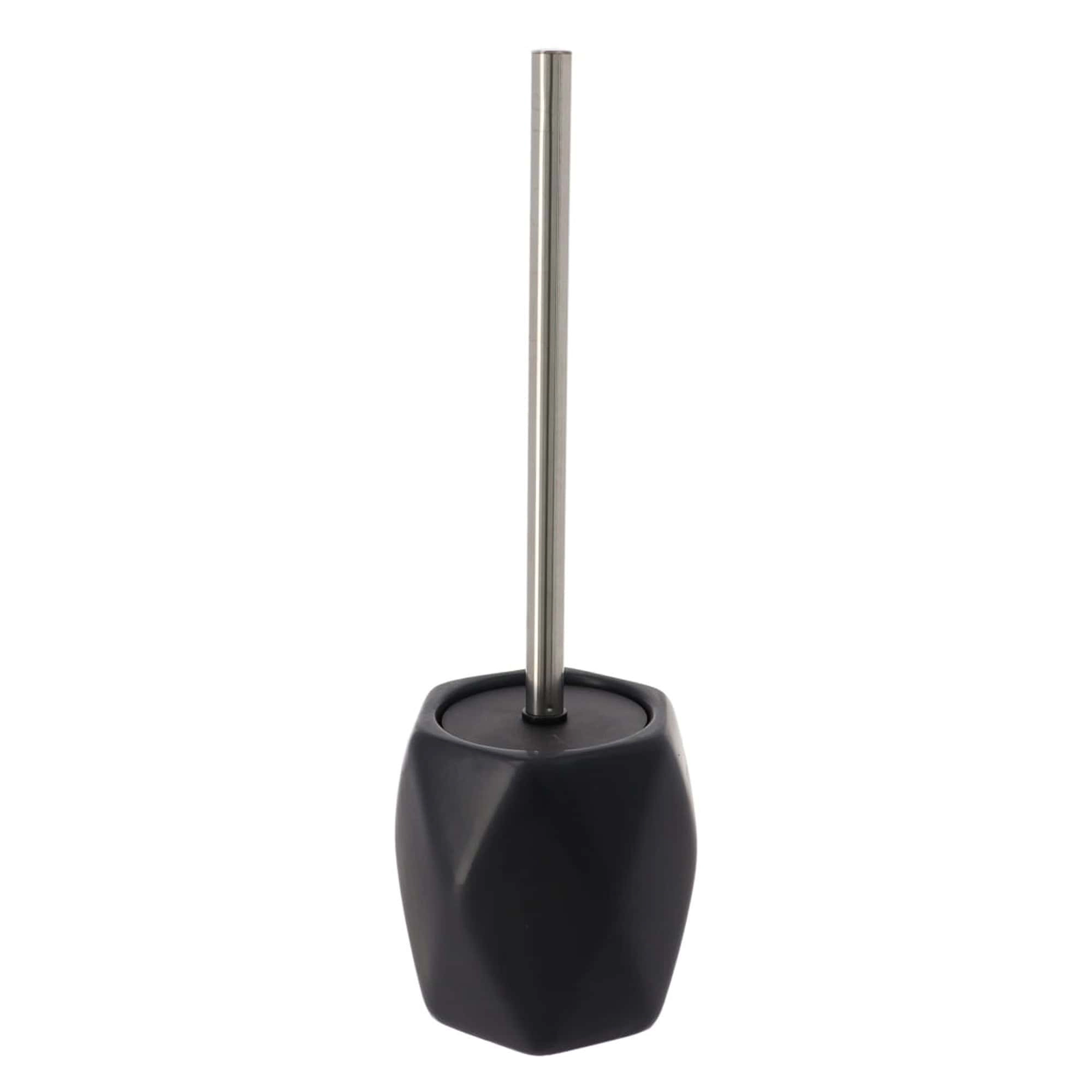 Evideco Diamond Stoneware Toilet Brush Set, Matte, 2-Piece