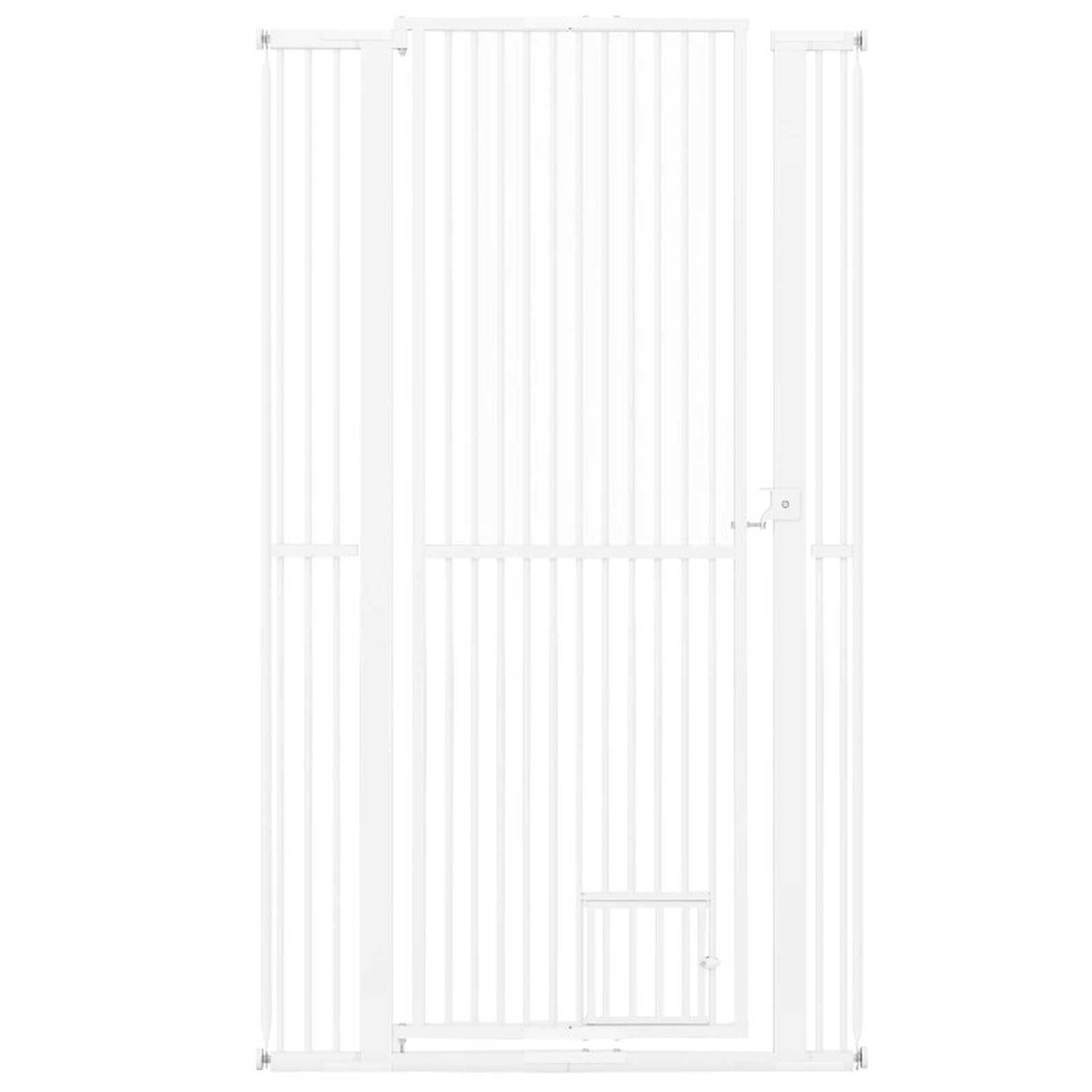SUGIFT 67.5-in Extra Tall Pet Gate with 30.5-41-in Adjustable Wide Opening White