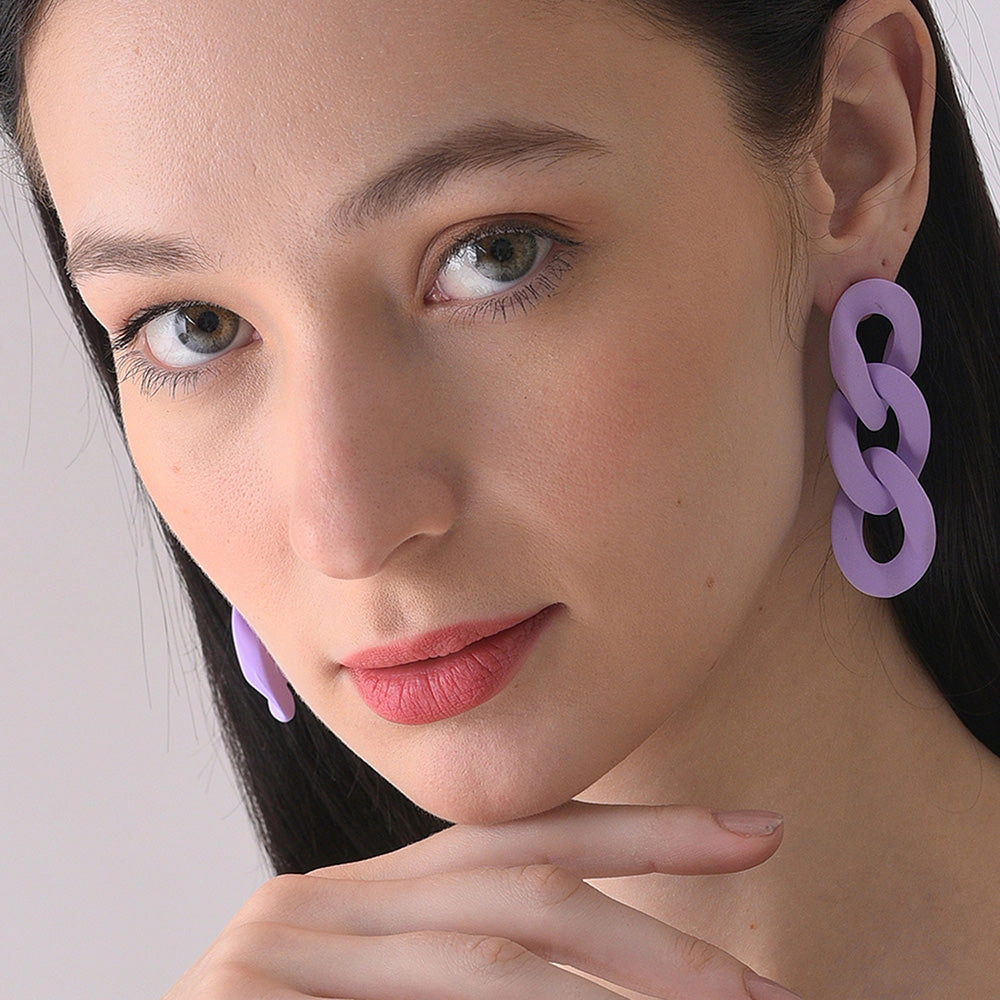 SOHI Women's Purple Drop Earrings