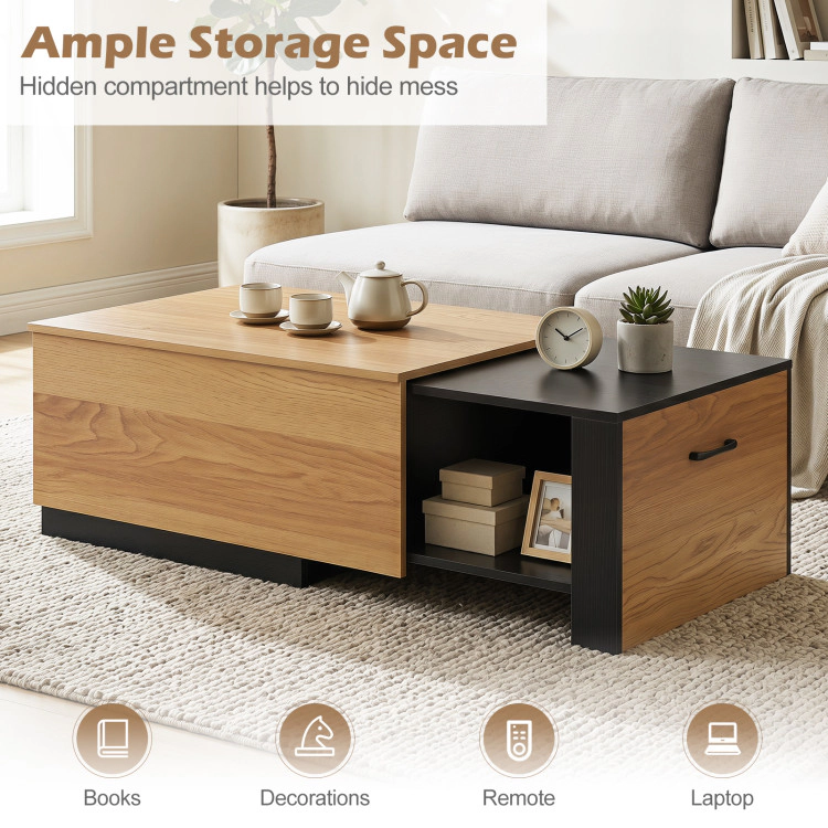 Hivvago Extendable Coffee Table With Concealed Storage Compartment
