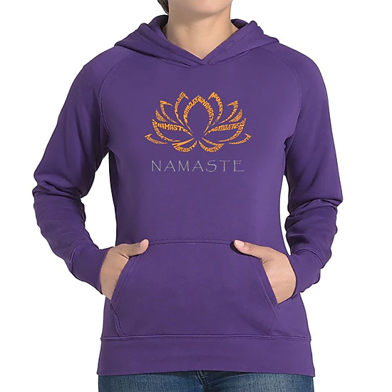 LA Pop Art Namaste - Women's Word Art Hooded Sweatshirt
