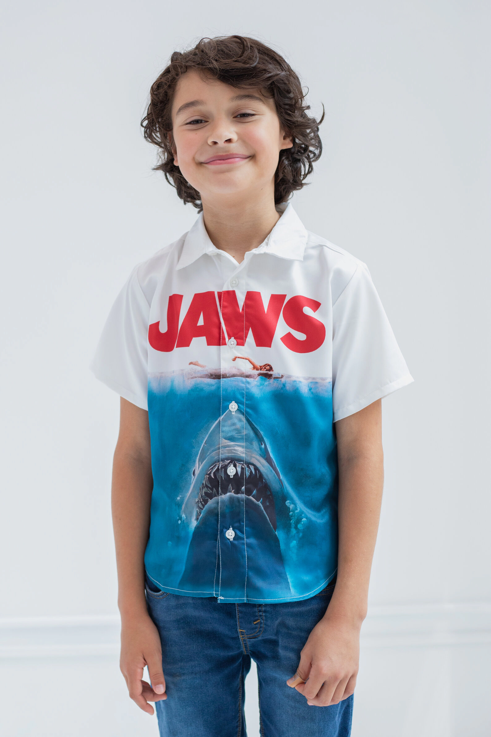 Jaws Boys' Short Sleeve Button Down Shirt