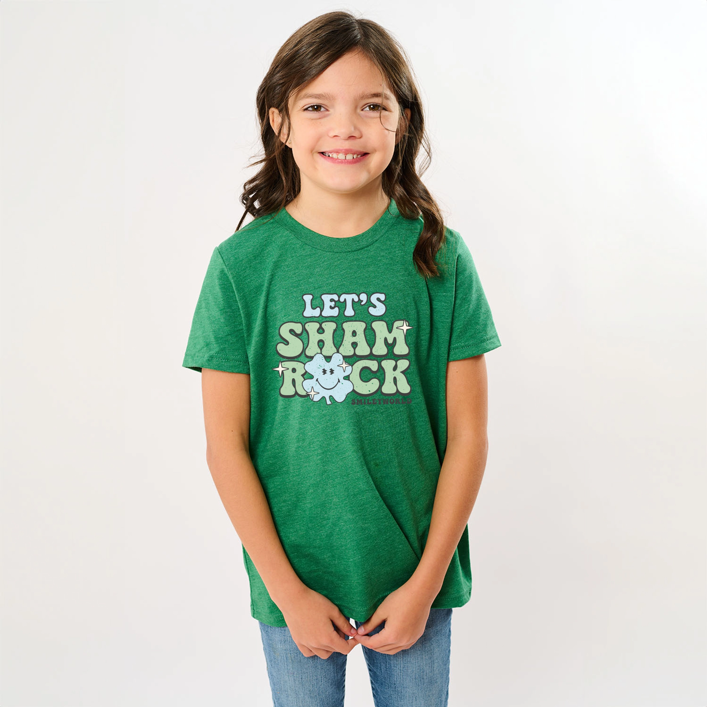 The Juniper Shop - Youth Short Sleeve Graphic T-Shirt SmileyWorld Let's Shamrock
