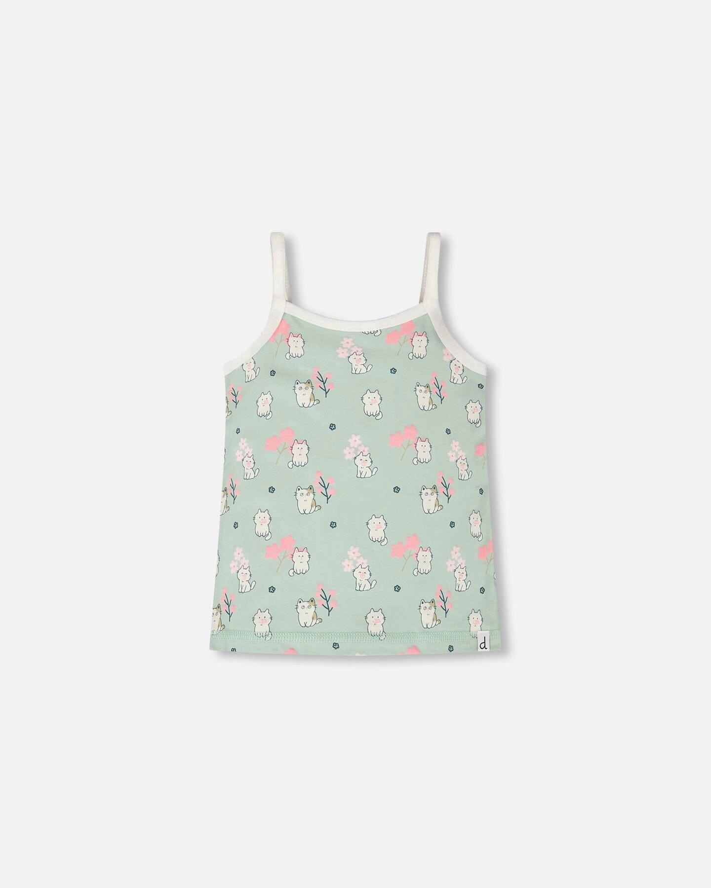 Deux par Girls Organic Cotton Tank Underwear Kitten Print