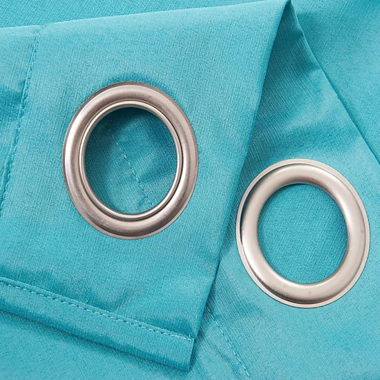 Olivia Gray Gilbert Solid Single Grommet Curtain Panel Pair - 54x84", Turquoise