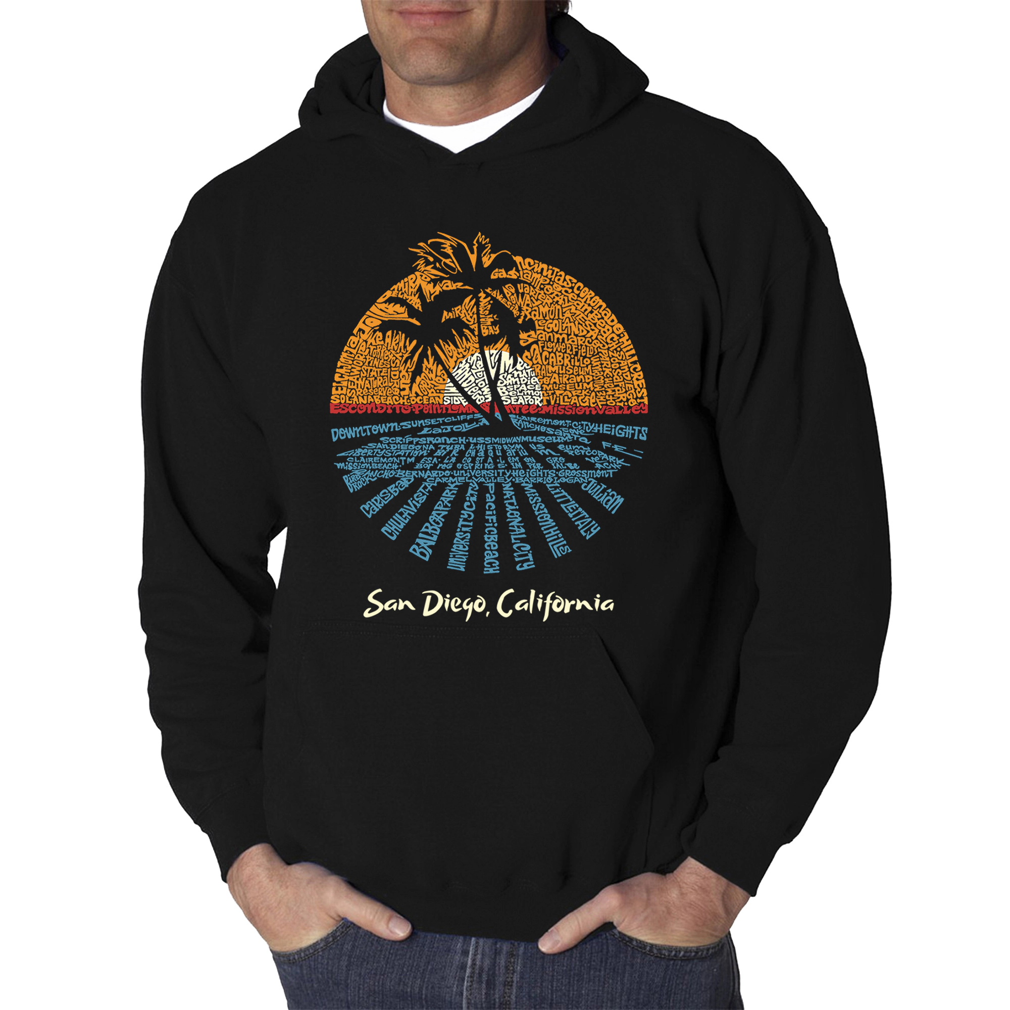LA Pop Art Cities San Diego - Men's Word Hooded Sweatshirt