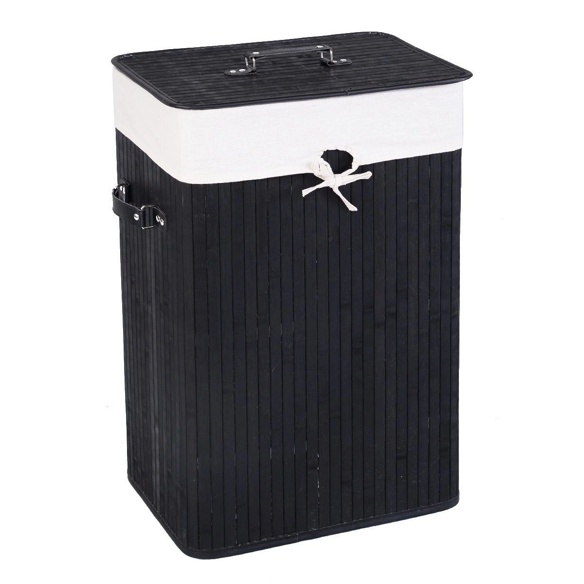 SlickBlue Large Wicker Laundry Basket with Liner Bag and Carry Handles