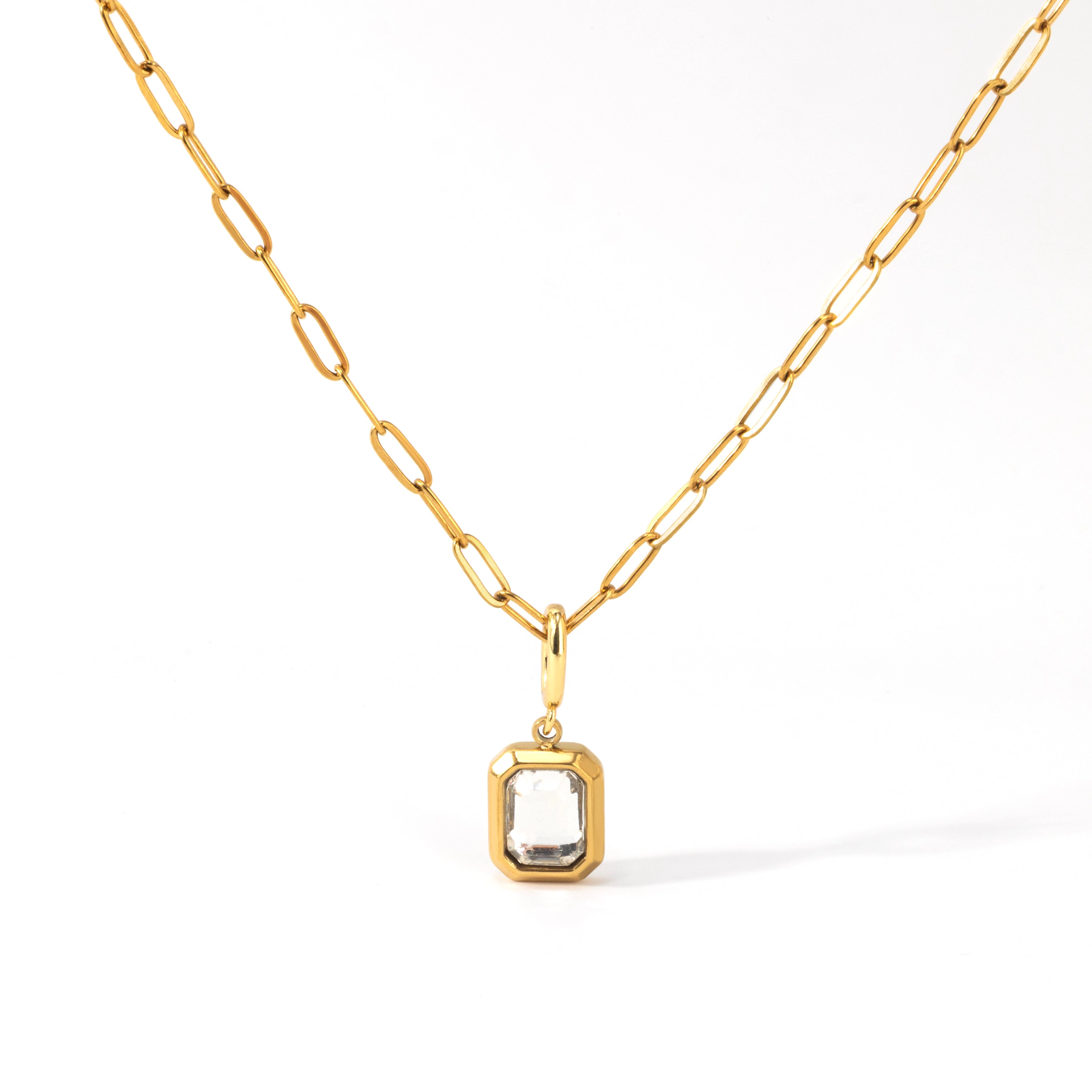 Mint & Lily Women's Sophia Baguette Pendant Necklace