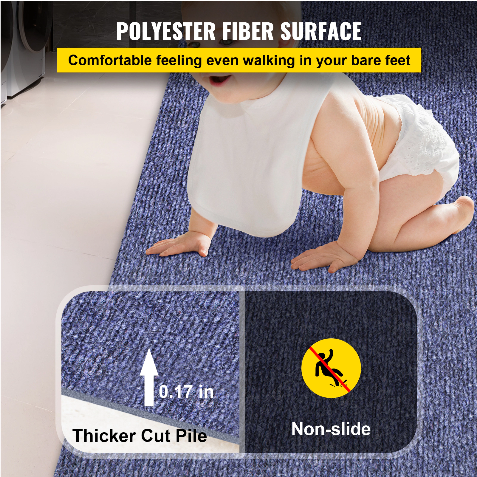 HONGGE Deep Blue Marine Carpet 6 ft Marine Carpeting Marine Grade Carpet for Boats with Waterproof Back Outdoor Rug for