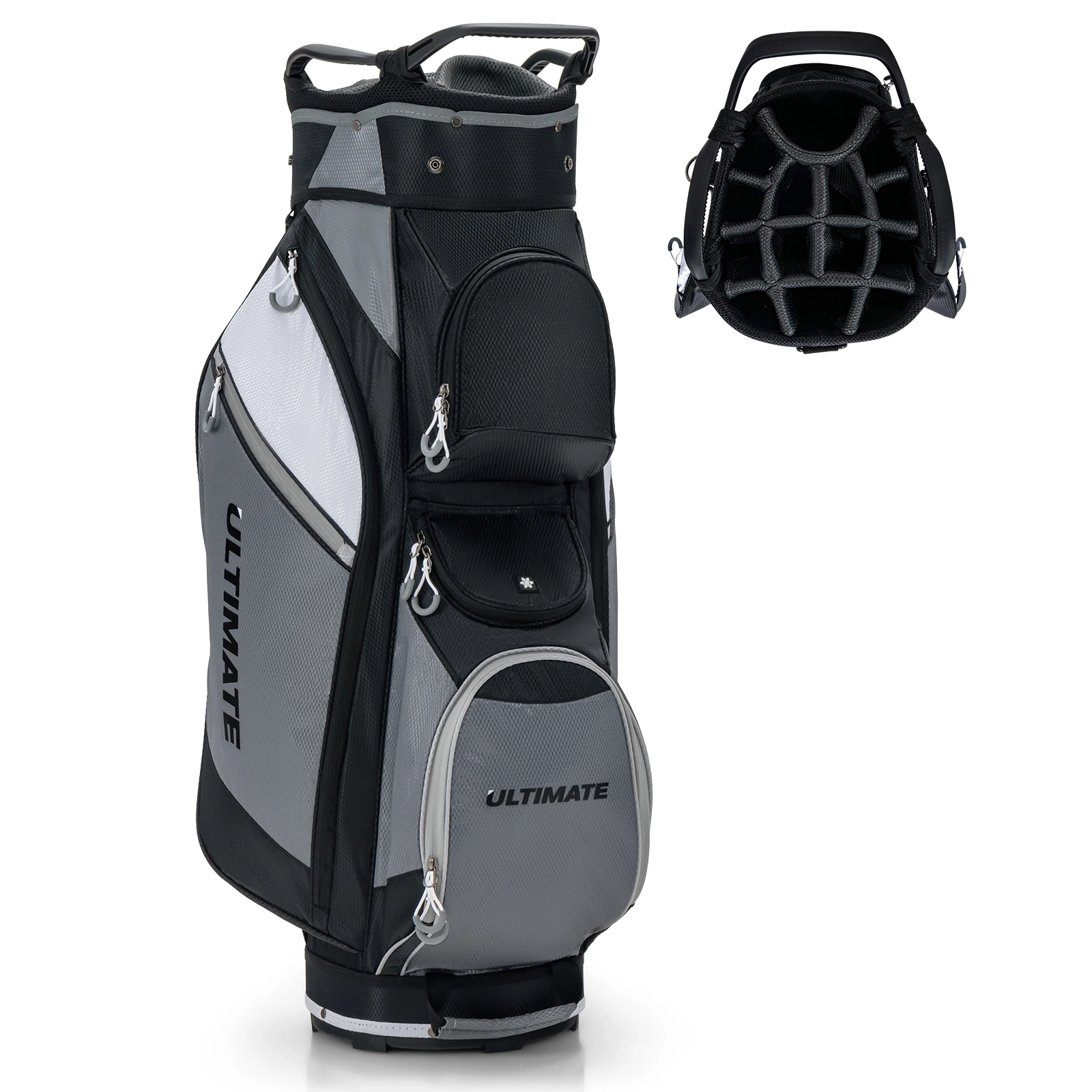 LJG 14-Way Golf Cart Stand Bag with Waterproof Rain Hood