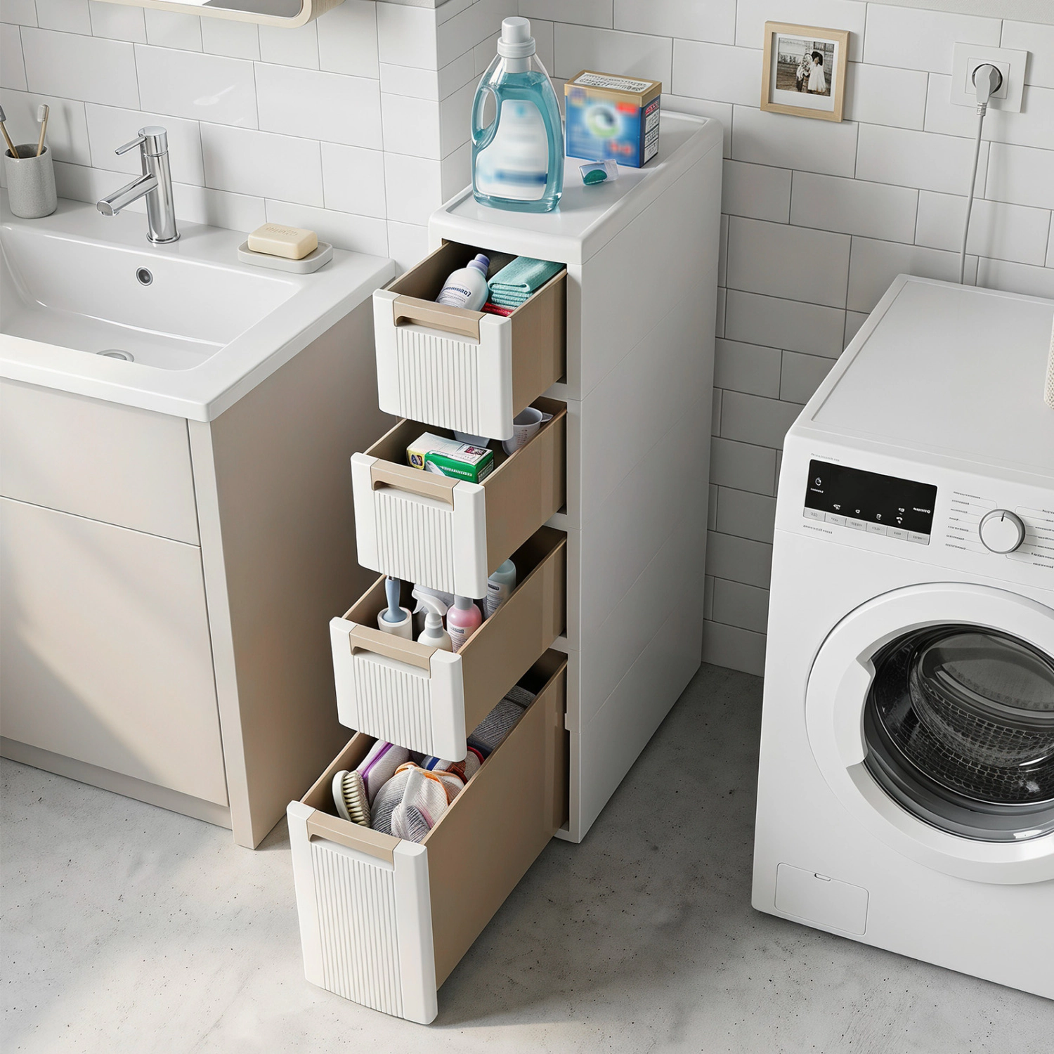 SlickBlue -Drawer Slim Storage Cabinet
