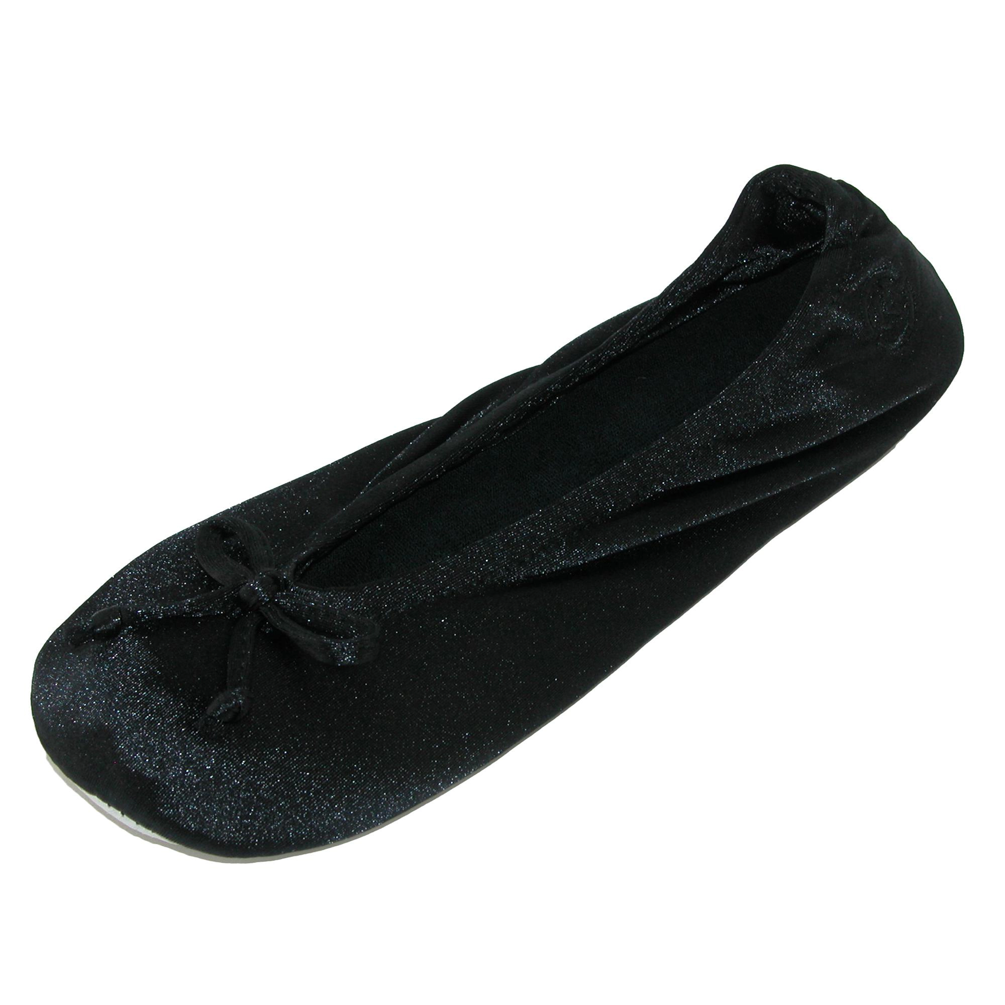 Isotoner Women's Satin Classic Ballerina Slippers (Pack of 2)