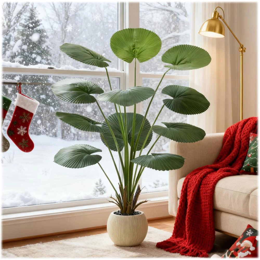 Majestic Crafters Faux Fan Palm Floor Plant Decor