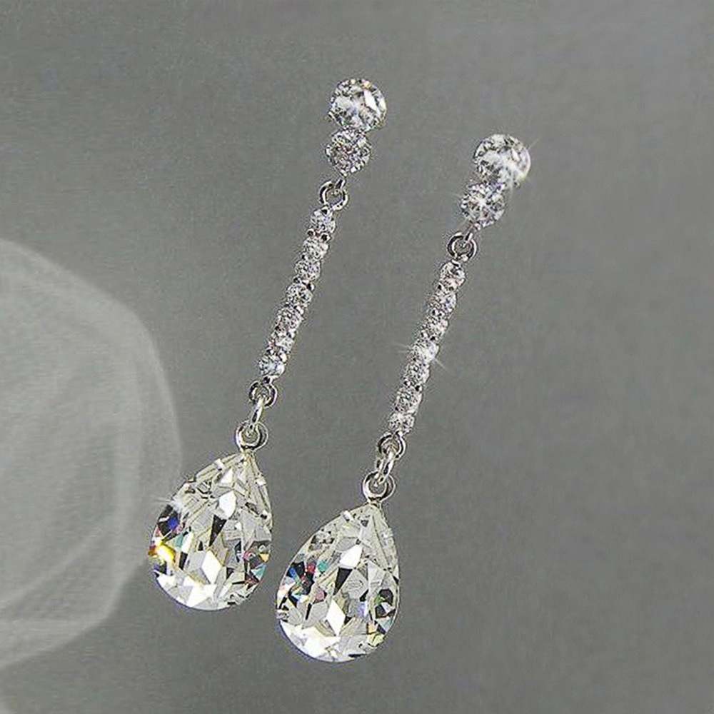 Elegant Zirconia Long Drop Earrings for Women