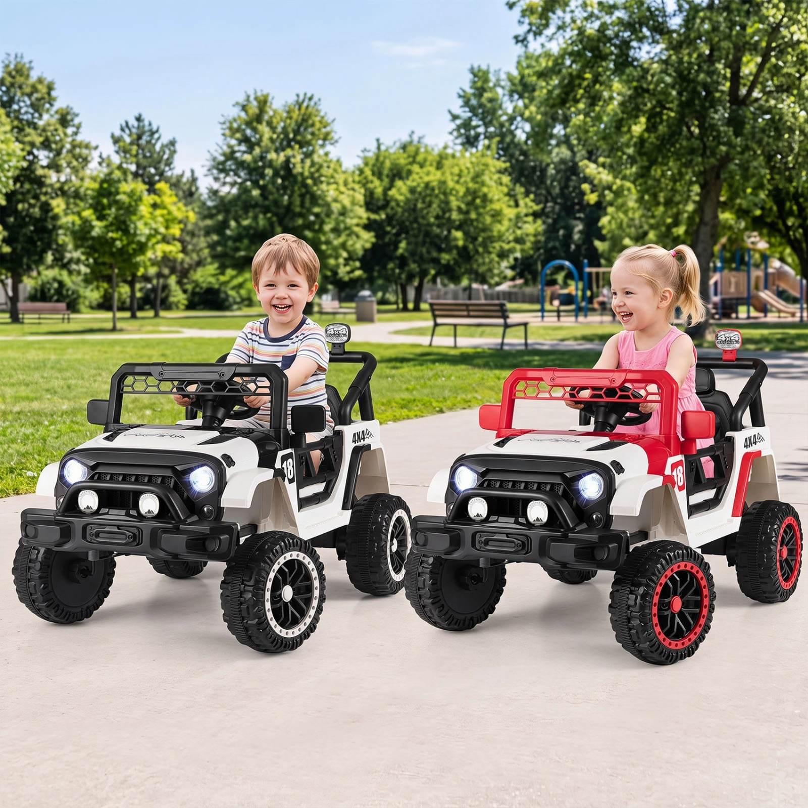 12V Kids Ride On Truck Parent Remote 3 Speeds 4-Wheel Suspension Lockable Doors Ages 3-5 Red Electric Car