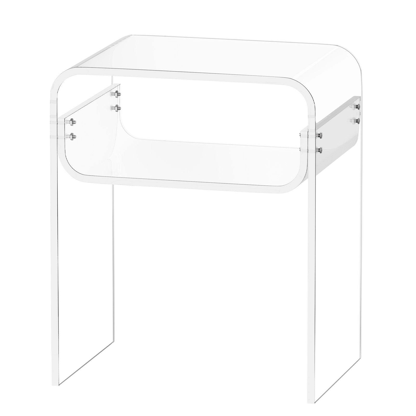 HONGGE Clear Acrylic Side End Table for Modern Desk
