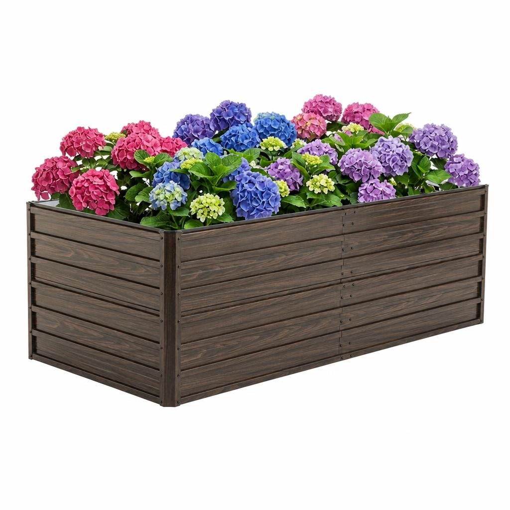 WOW PIONEER Large Rectangular Outdoor Raised Garden Planter Box for Growing Vegetables Flowers and Herbs