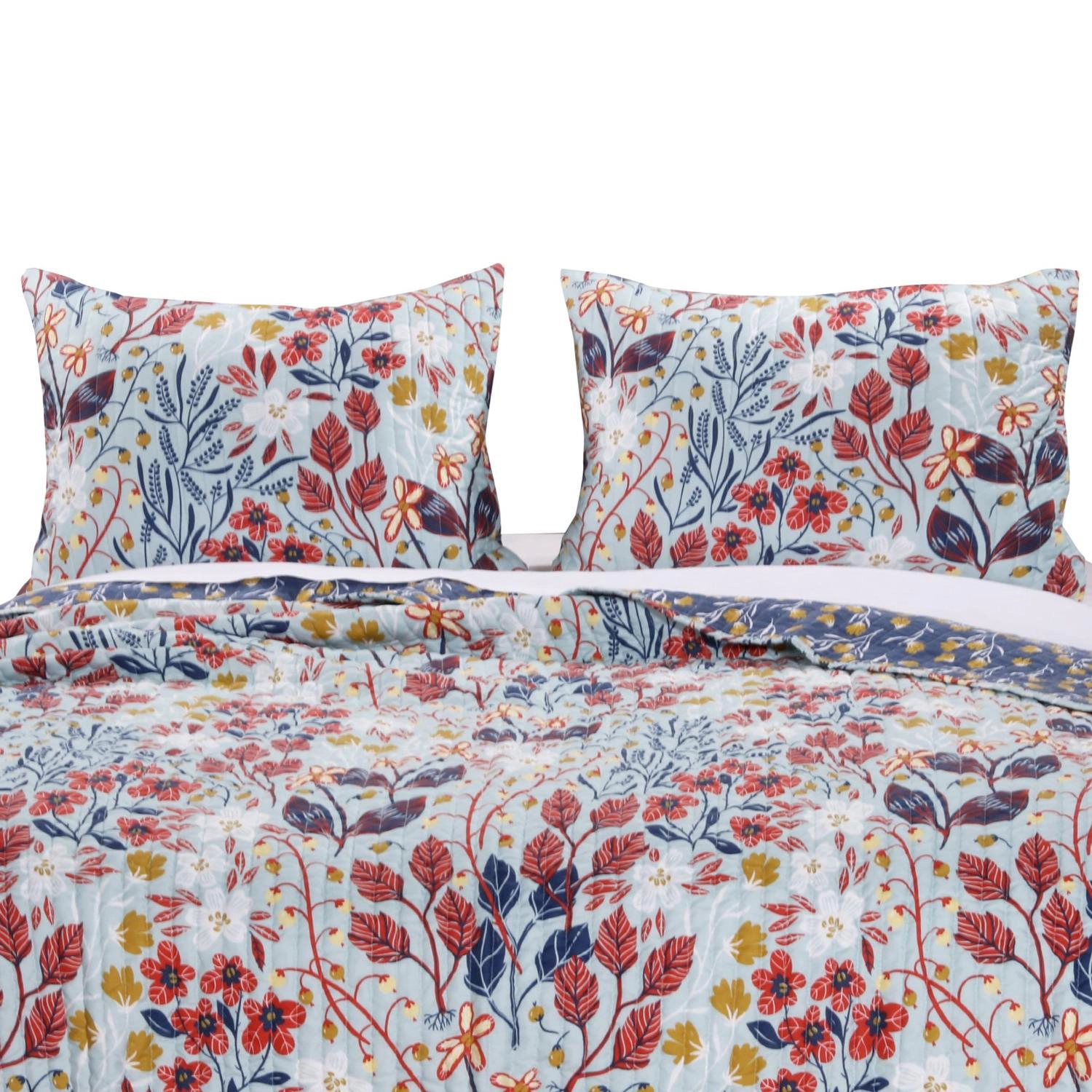 Barefoot Bungalow Perry Floral Print Reversible Perfect Pillow Sham