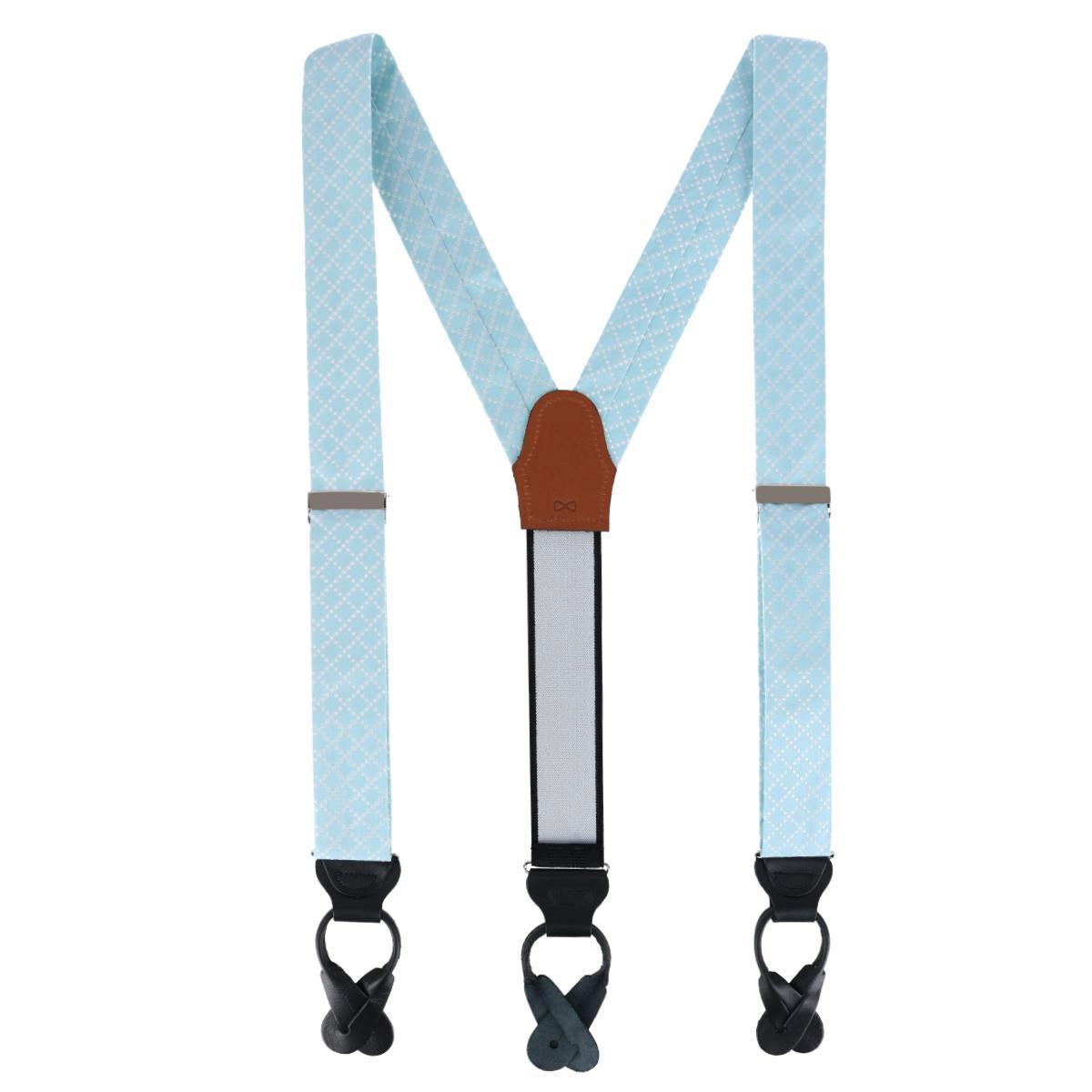 Trafalgar Men's Rowan Geometric Pattern Silk Button End Suspenders