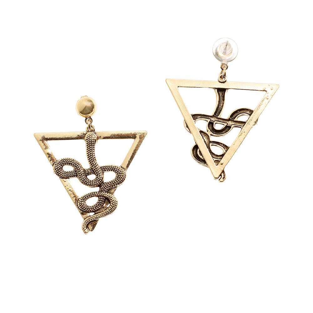 SOHI Women's Geometric Snake Drop Earrings