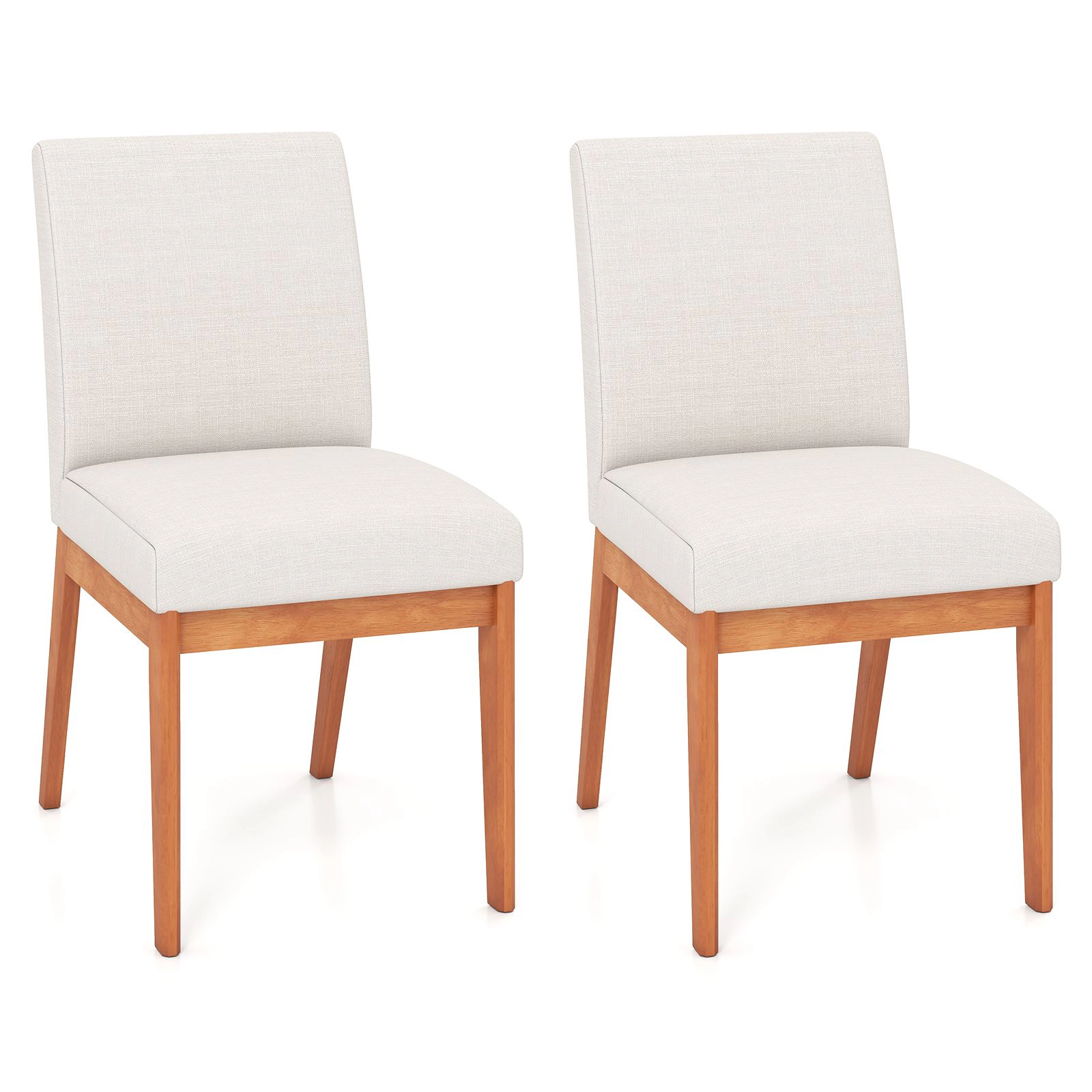 SlickBlue Farmhouse Dining Chairs Padded Rubber Wood Chairs Set of 2